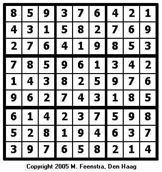 Standard Sudoku Puzzle 10 - Solution