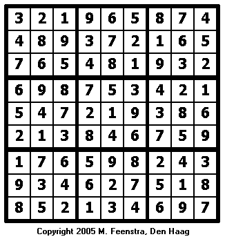 Standard Sudoku Puzzle 18 - Solution