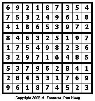 Standard Sudoku Puzzle 19 - Solution