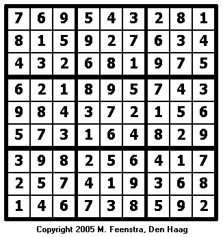 Standard Sudoku Puzzle 2 - Solution