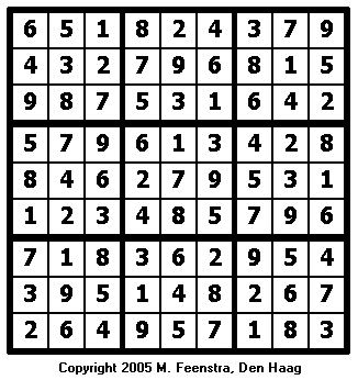 Standard Sudoku Puzzle 20 - Solution