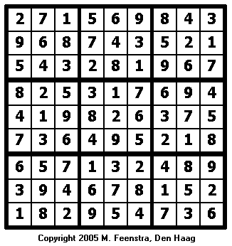 Standard Sudoku Puzzle 5 - Solution