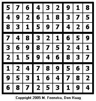 Standard Sudoku Puzzle 6 - Solution