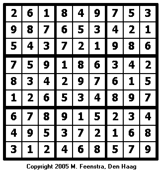 Standard Sudoku Puzzle 9 - Solution